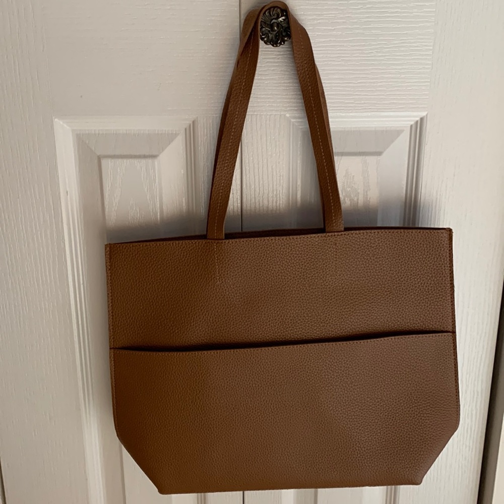 Brand new SET of 2 brown leather, like purse with small pouch included